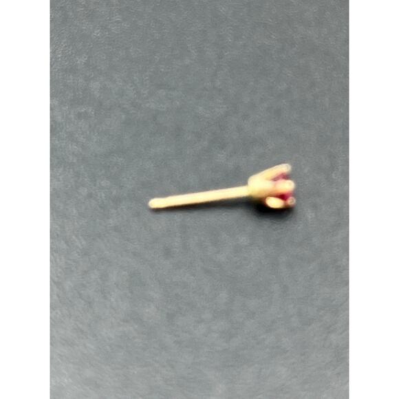 14K Yellow Gold Natural Ruby 3mm Round 0.25 TCW Posts Genuine Stud Earrings - Picture 9 of 9